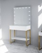 Гримерный стол для визажиста белый+ золото 100 см Light — предпросмотр изображения 4