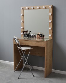 Фото гримерного стола с зеркалом дуб 100 см 0259 Johny Wood