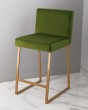 Барный стул визажиста зеленый-золотой