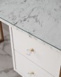 Маникюрный стол белый с мраморной столешницей на золотых ножках — предпросмотр изображения 3