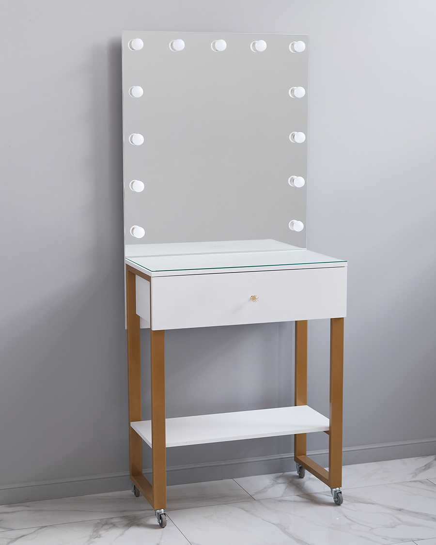 Фото гримерного стола для визажиста белый 80 см light 0618 Johny Wood